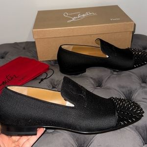 New Size 44 Christian Louboutin Navy Spooky Flats